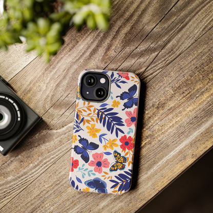 Seamless pattern with butterflies and flowers Tough Phone Cases