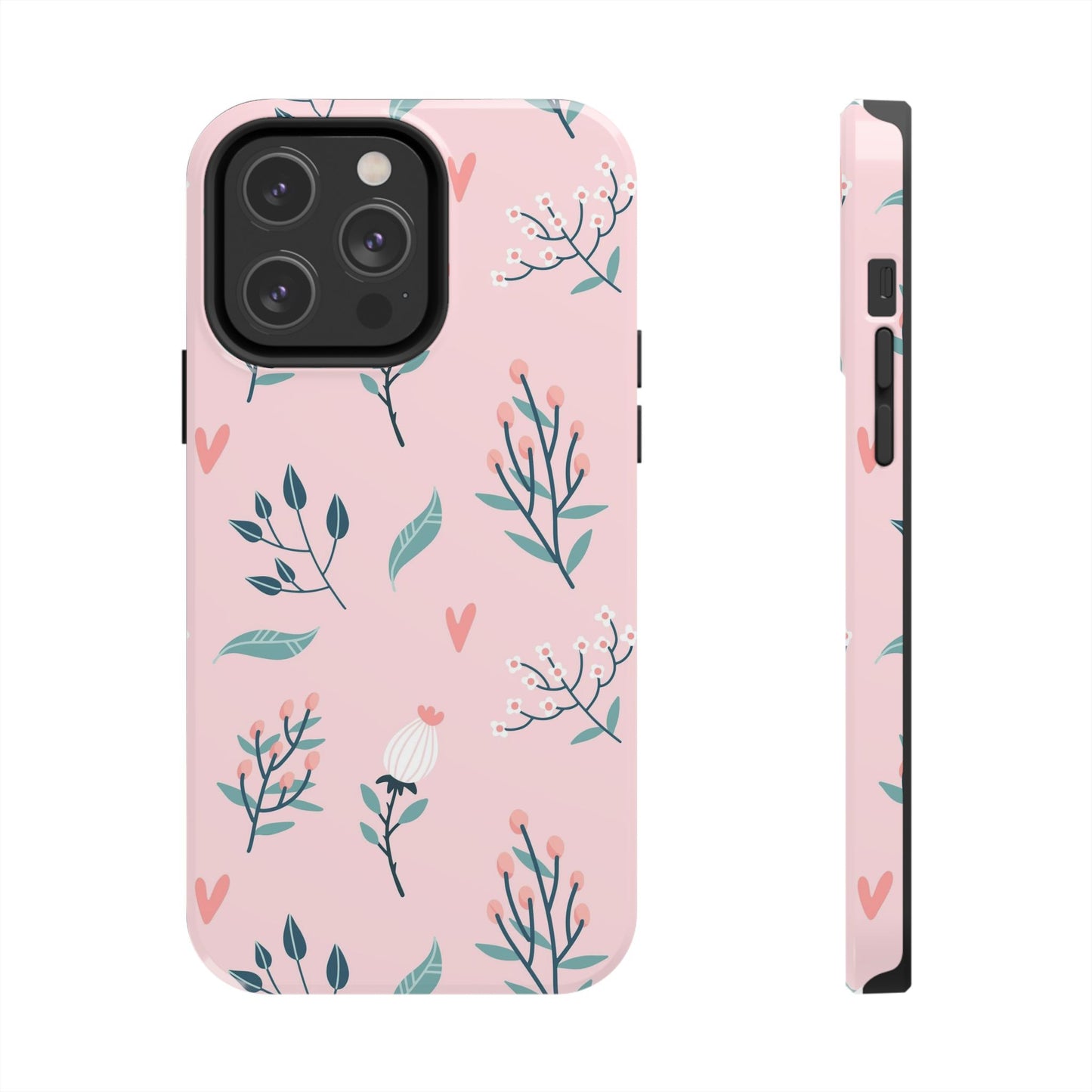 Floral seamless pattern. Garden flowers branches Tough Phone Cases iPhone 14 Pro Max