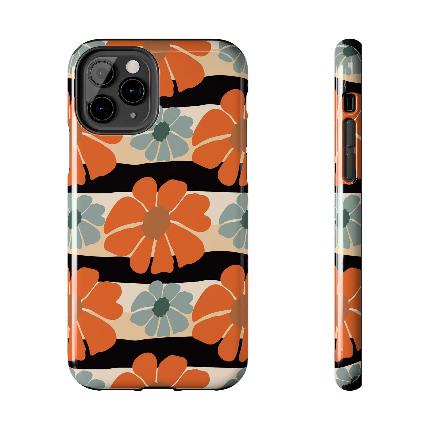 Retro groovy flowers seamless pattern Tough Phone Cases iPhone 11 Pro