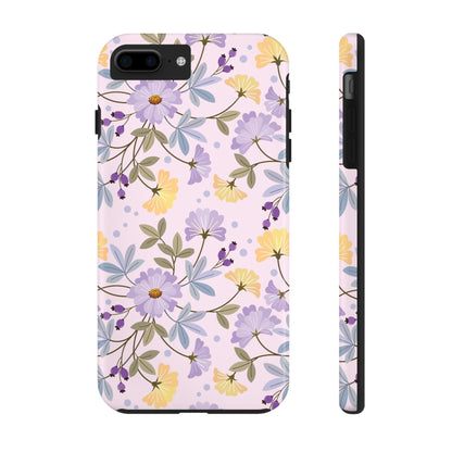 Blooming yellow and purple flowers Tough Phone Cases iPhone 7 Plus, iPhone 8 Plus