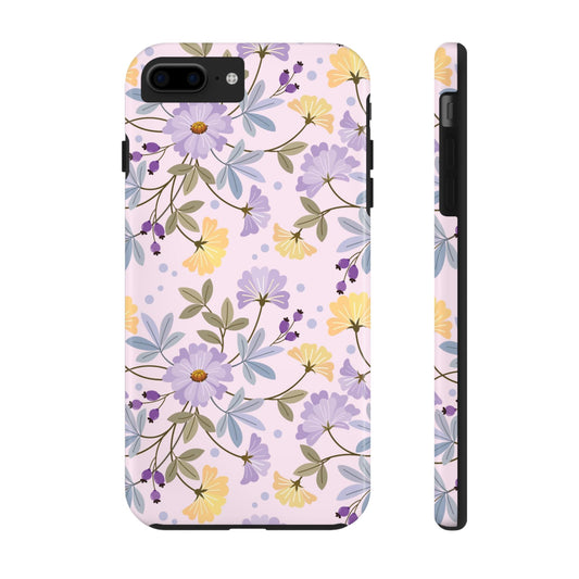 Blooming yellow and purple flowers Tough Phone Cases iPhone 7 Plus, iPhone 8 Plus