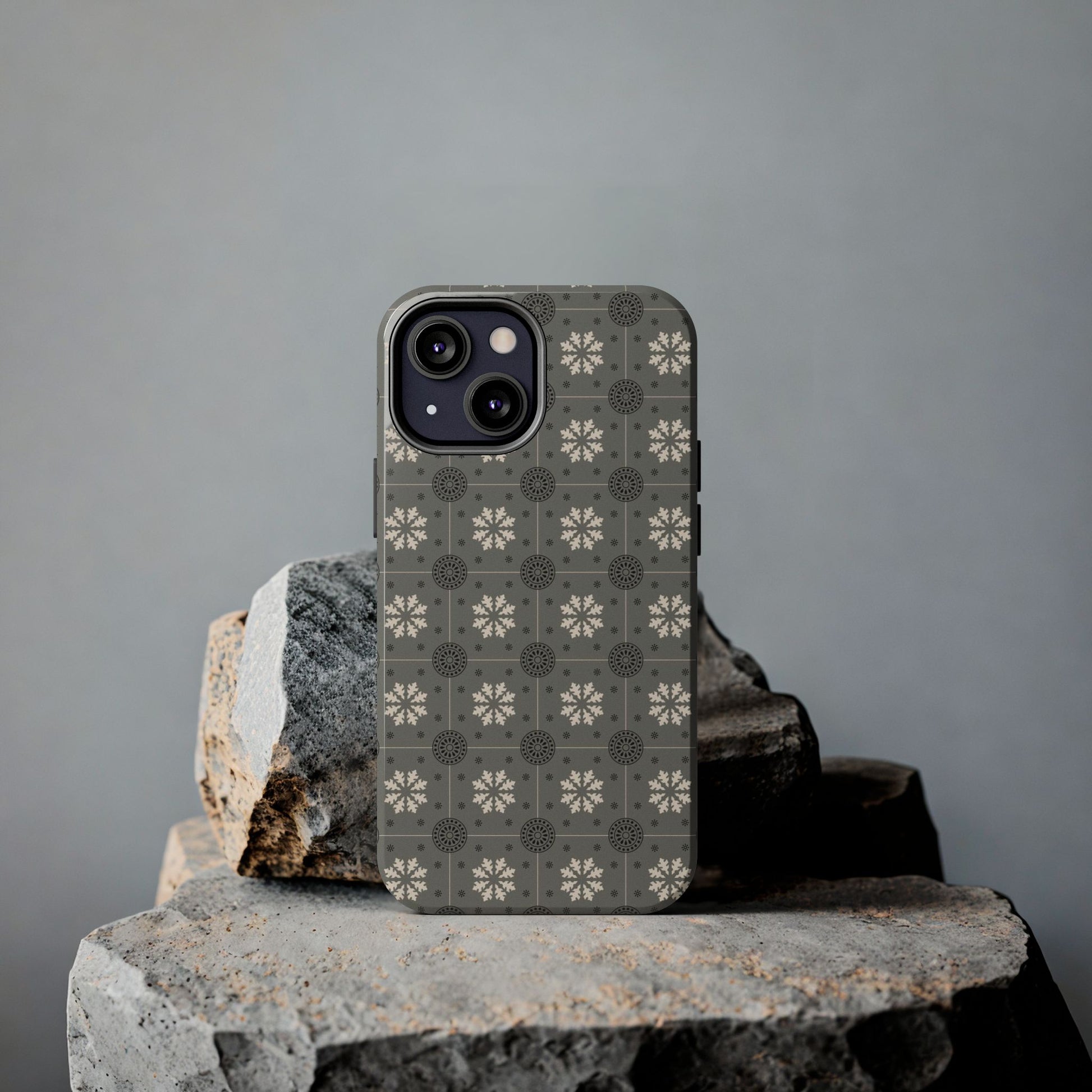 Grey Mosaic Pattern Tough Phone Cases