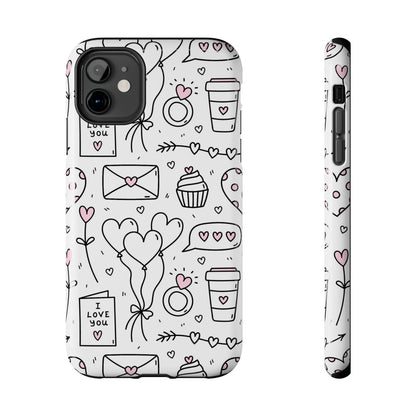 Cute seamless pattern for Valentine's Day with hearts Tough Phone Cases iPhone 11