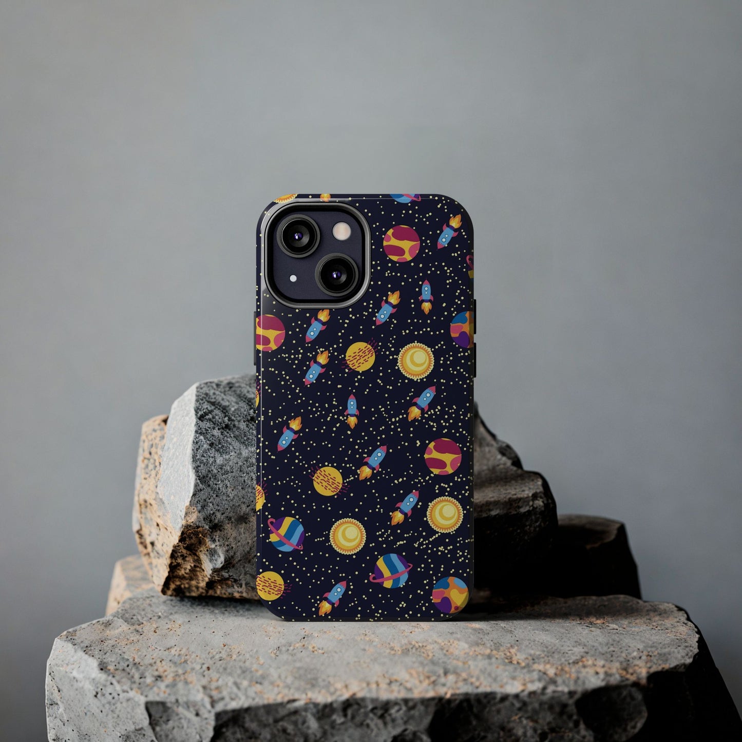 Seamless space pattern. Planets, rockets Tough Phone Cases