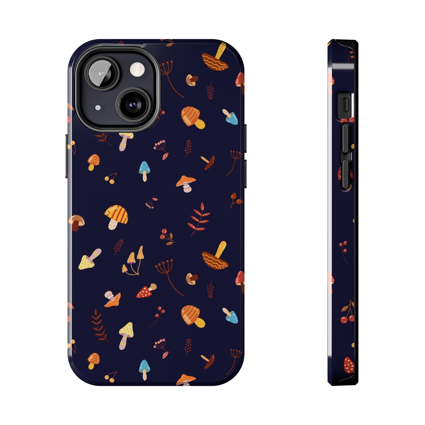 Seamless pattern with different mushrooms. Tough Phone Cases iPhone 13 Mini