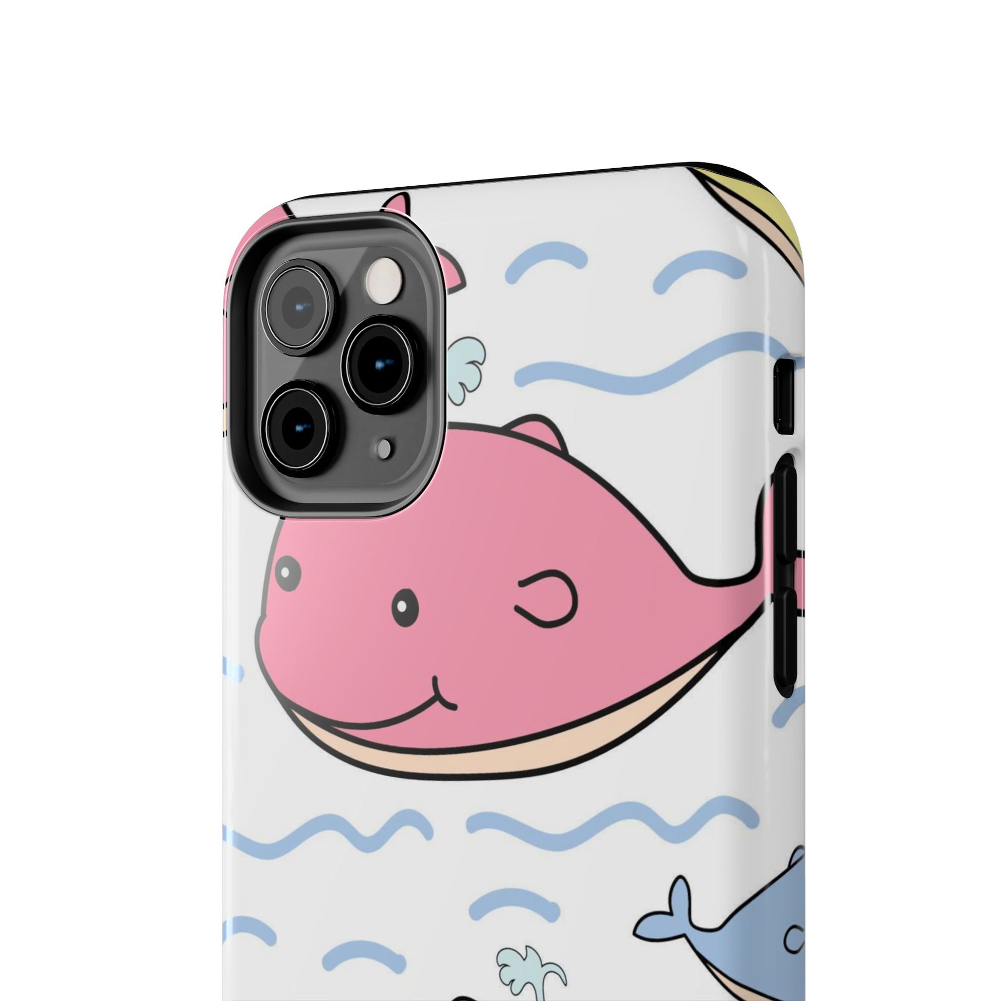 Seamless cute multicolored whale cartoon pattern Tough Phone Cases