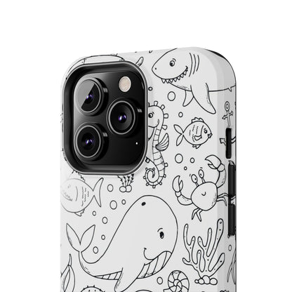 monochrome seamless pattern Tough Phone Cases