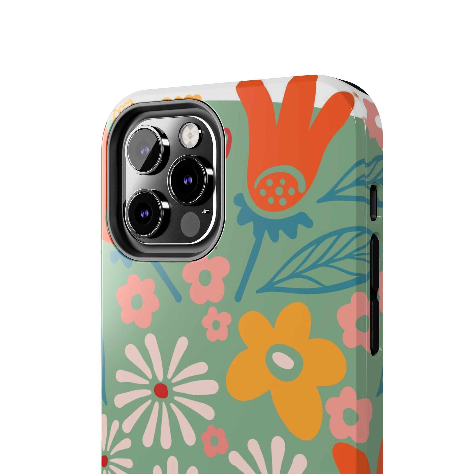 flowers in trendy retro Tough Phone Cases