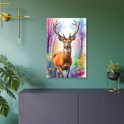 Majestic Deer in Springtime Splendo Metal Art Sign 20″ x 30″ (Vertical) 0.12''