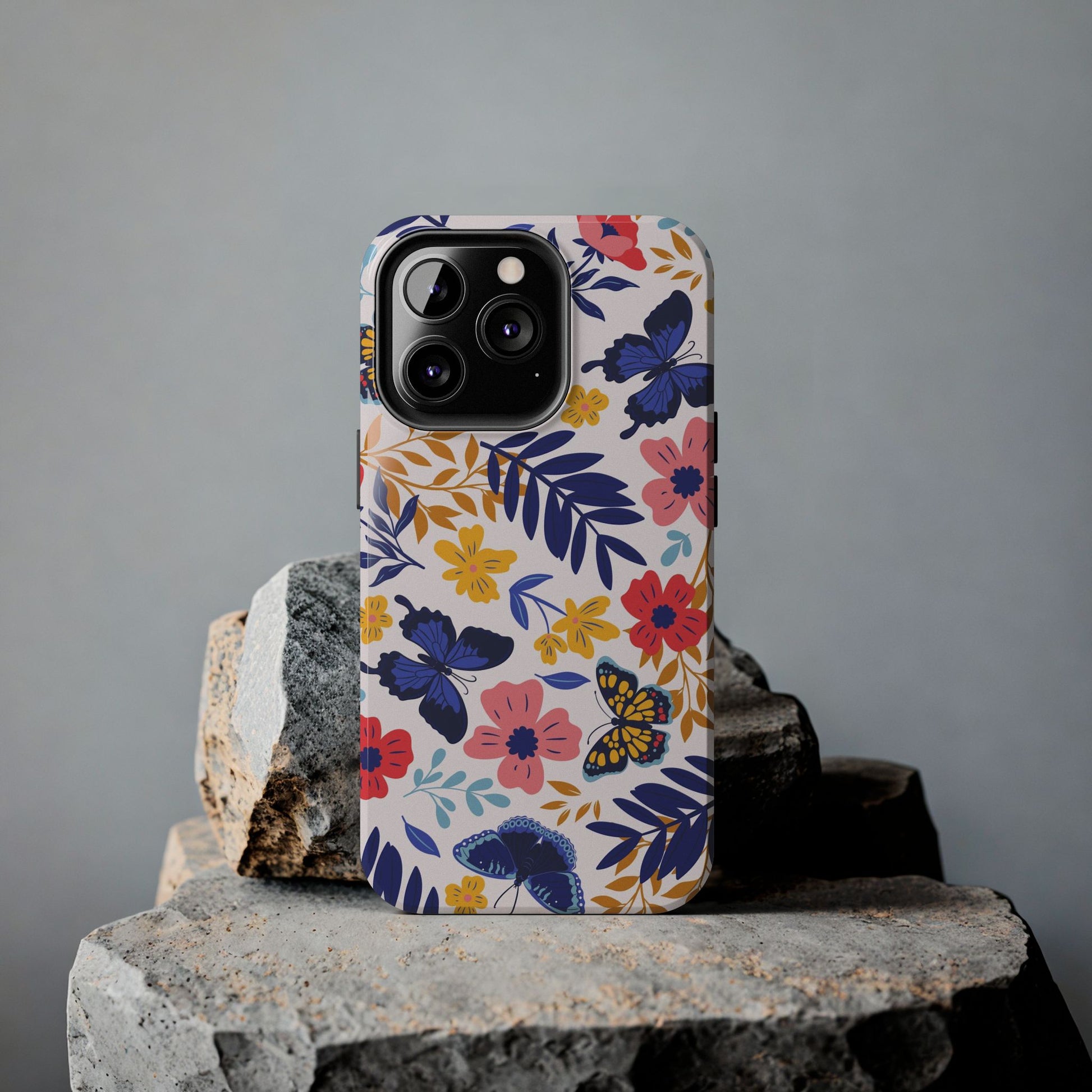 Seamless pattern with butterflies and flowers Tough Phone Cases