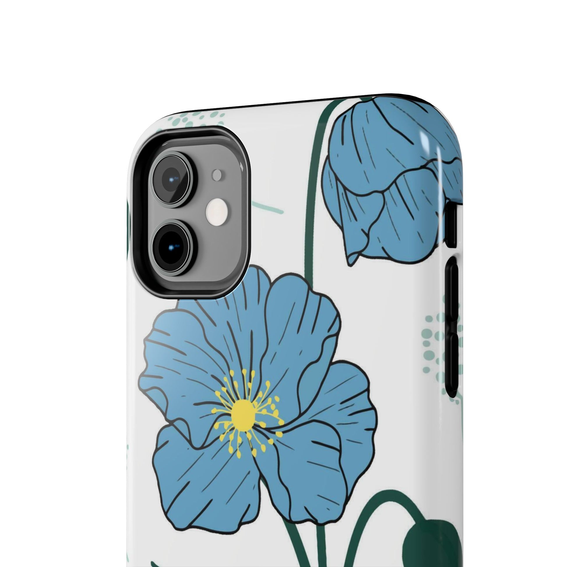 Hand drawn Blue Flower abstract Tough Phone Cases