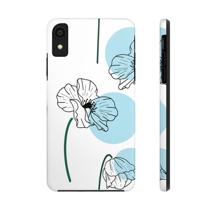 Hand drawn Blue Flower abstract Tough Phone Cases iPhone XR