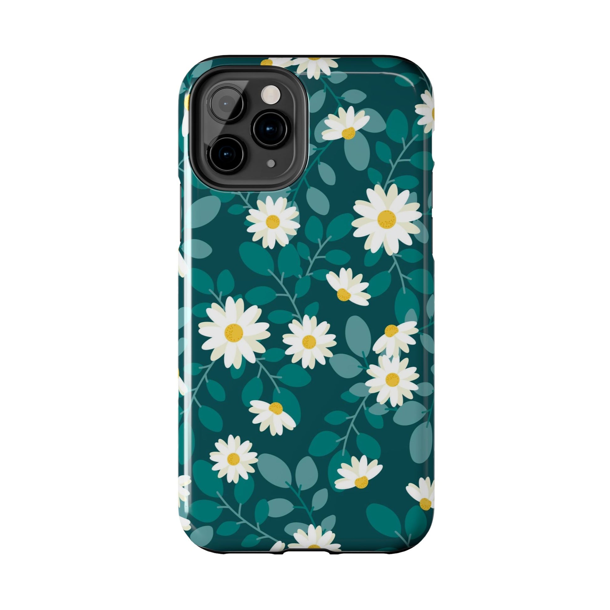 cute white daisy flower flat style seamless pattern Tough Phone Cases