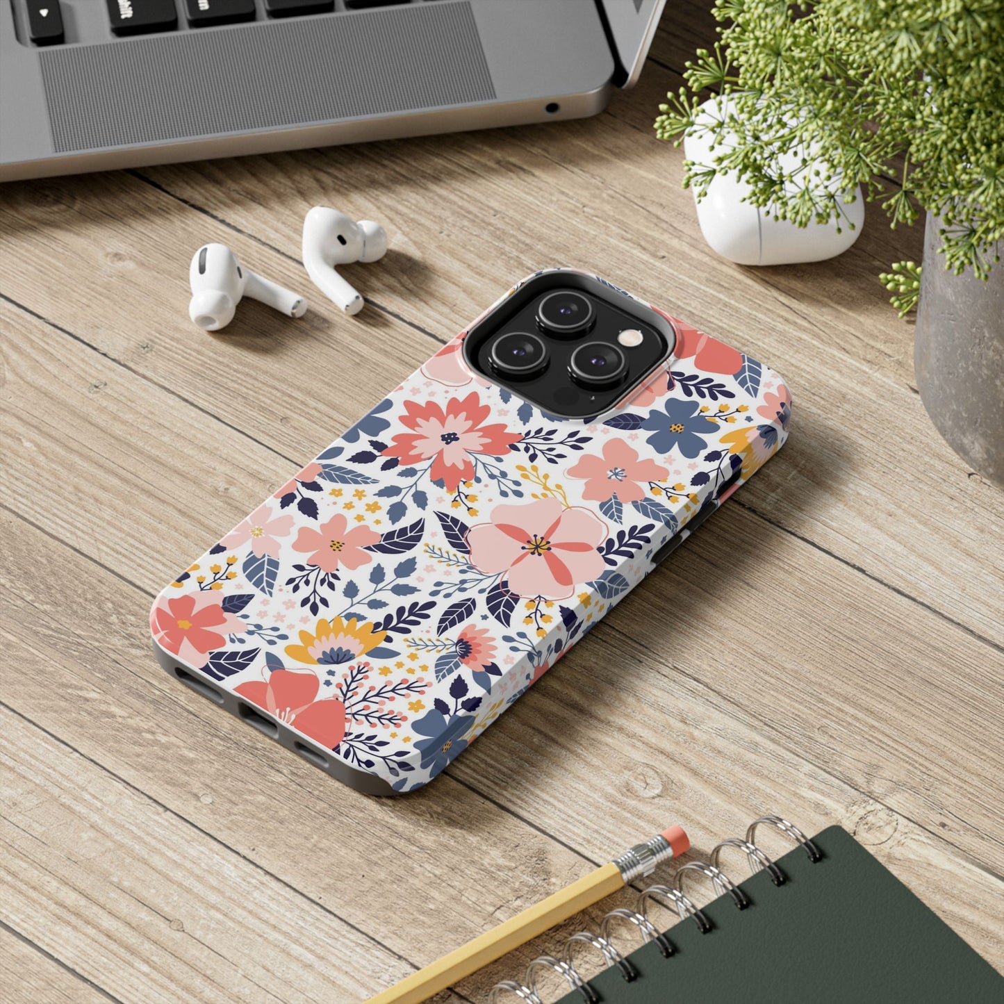 seamless pattern with abstract flowers Tough Phone Cases