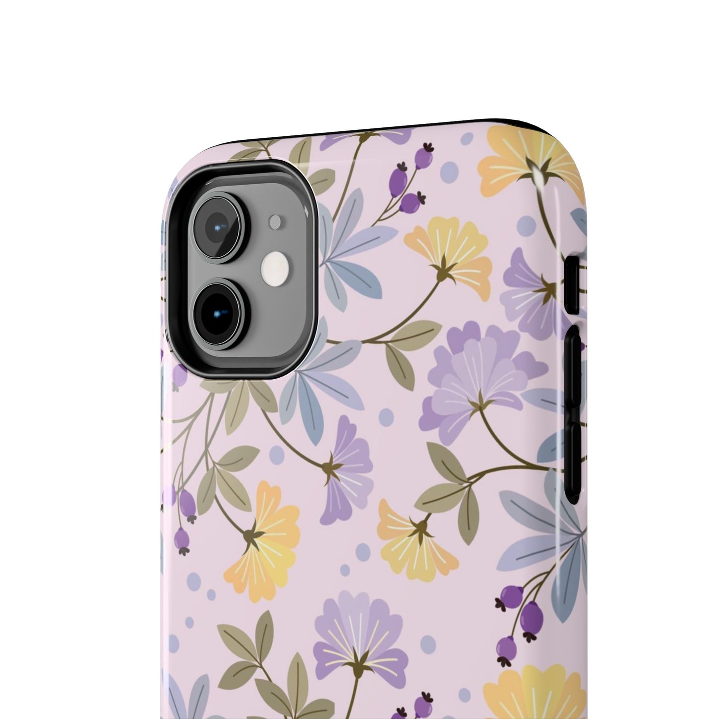 Blooming yellow and purple flowers Tough Phone Cases