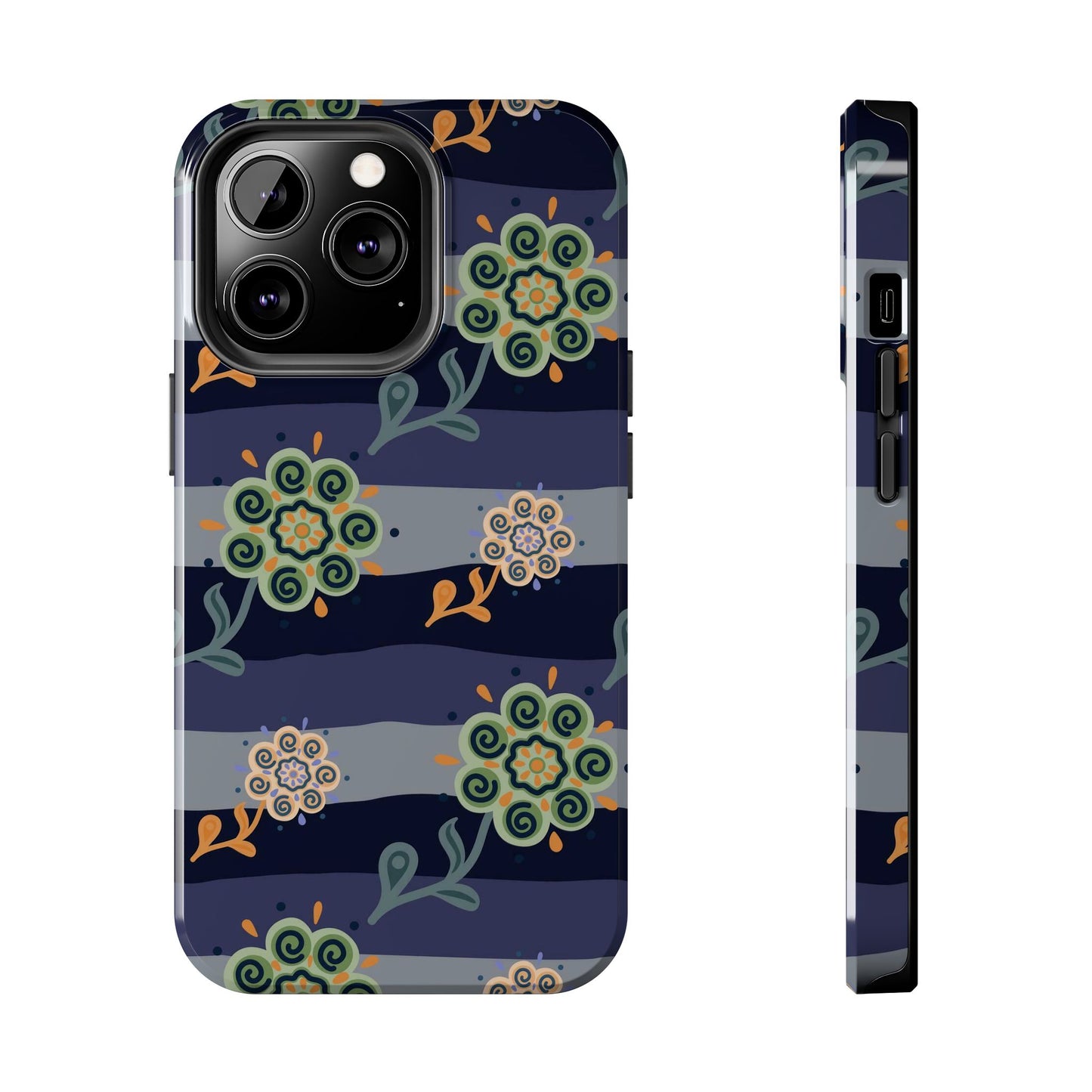 Abstract ethnic flower seamless pattern Tough Phone Cases iPhone 13 Pro