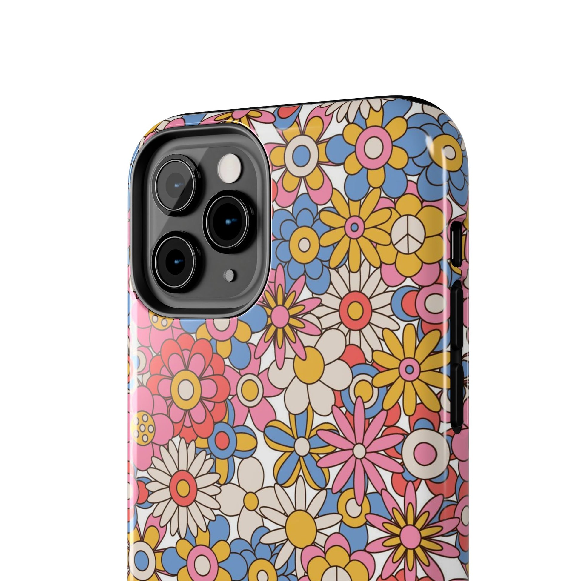 60s and 70s retro vintage flowers seamless Tough Phone Cases