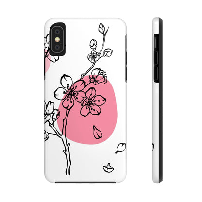 Spring blossom monochrome line art floral Tough Phone Cases iPhone XS