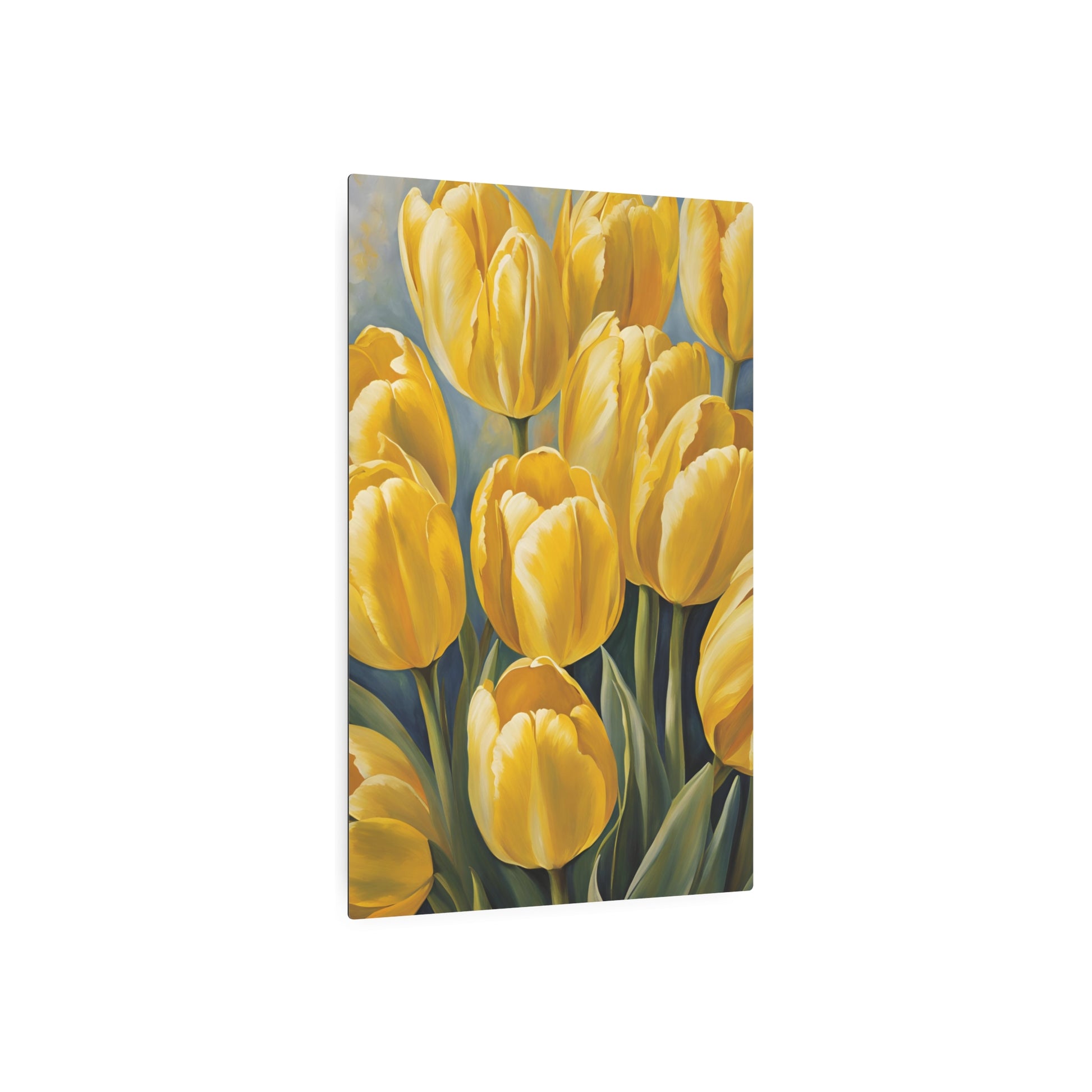 Golden Blooms Metal Art Sign