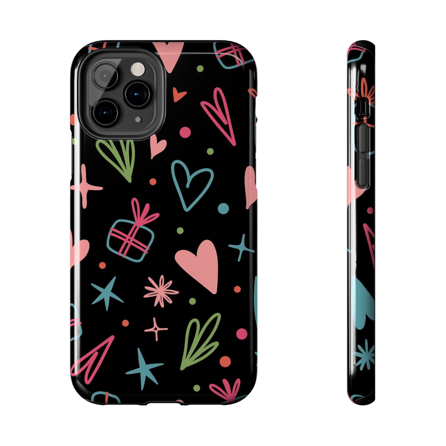 Valentine Day Doodle seamless pattern Tough Phone Cases iPhone 11 Pro