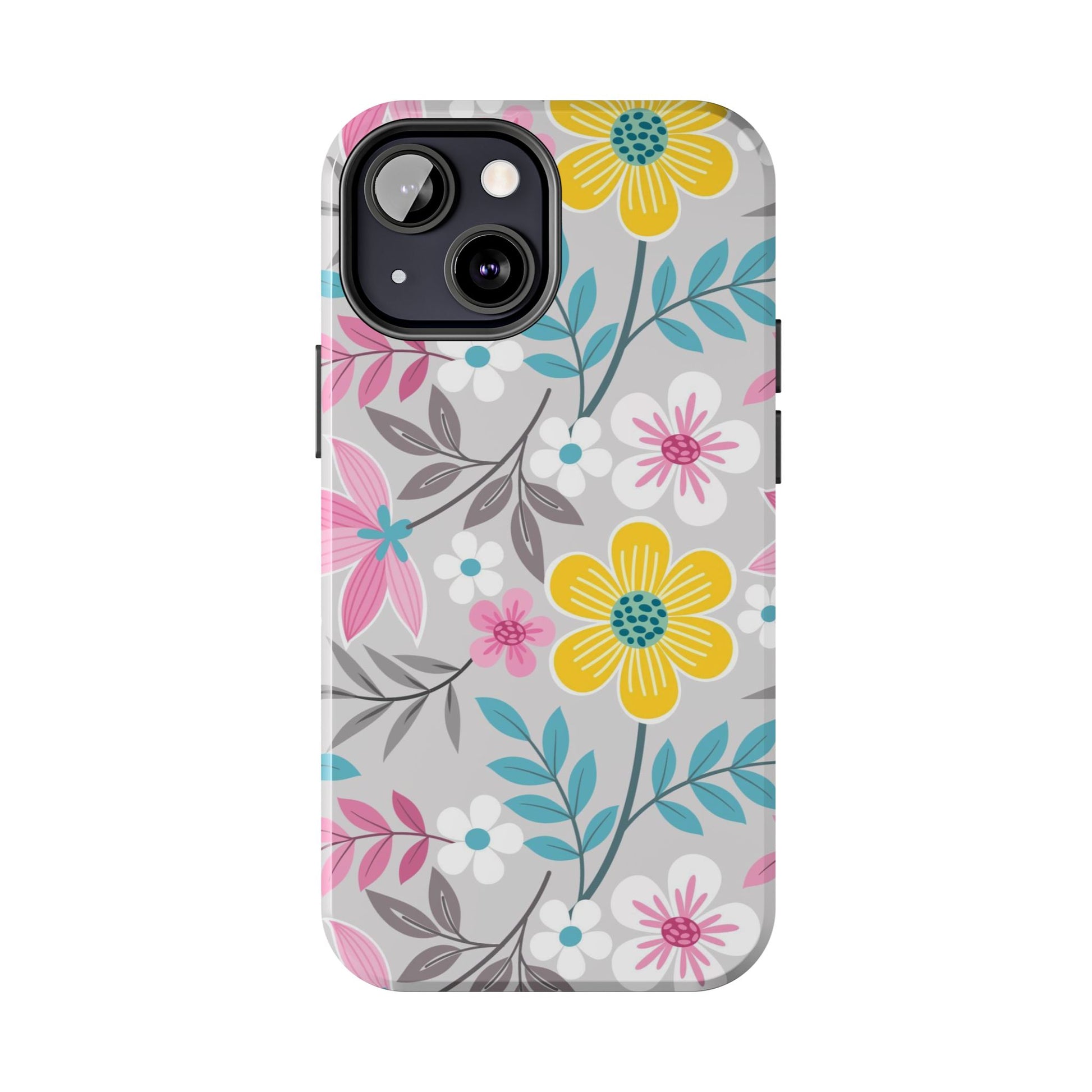 Colorful flowers and leaf Tough Phone Cases