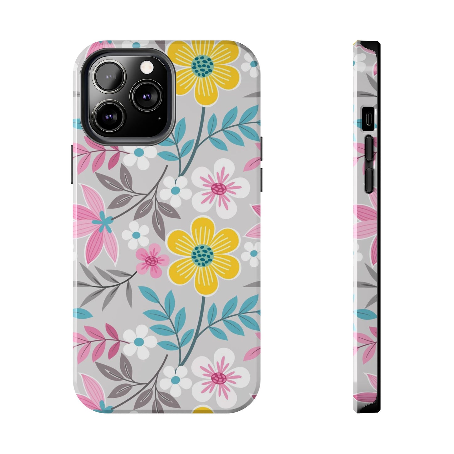 Colorful flowers and leaf Tough Phone Cases iPhone 13 Pro Max