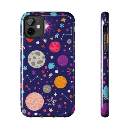 Seamless pattern with colorful space with planets Tough Phone Cases iPhone 11