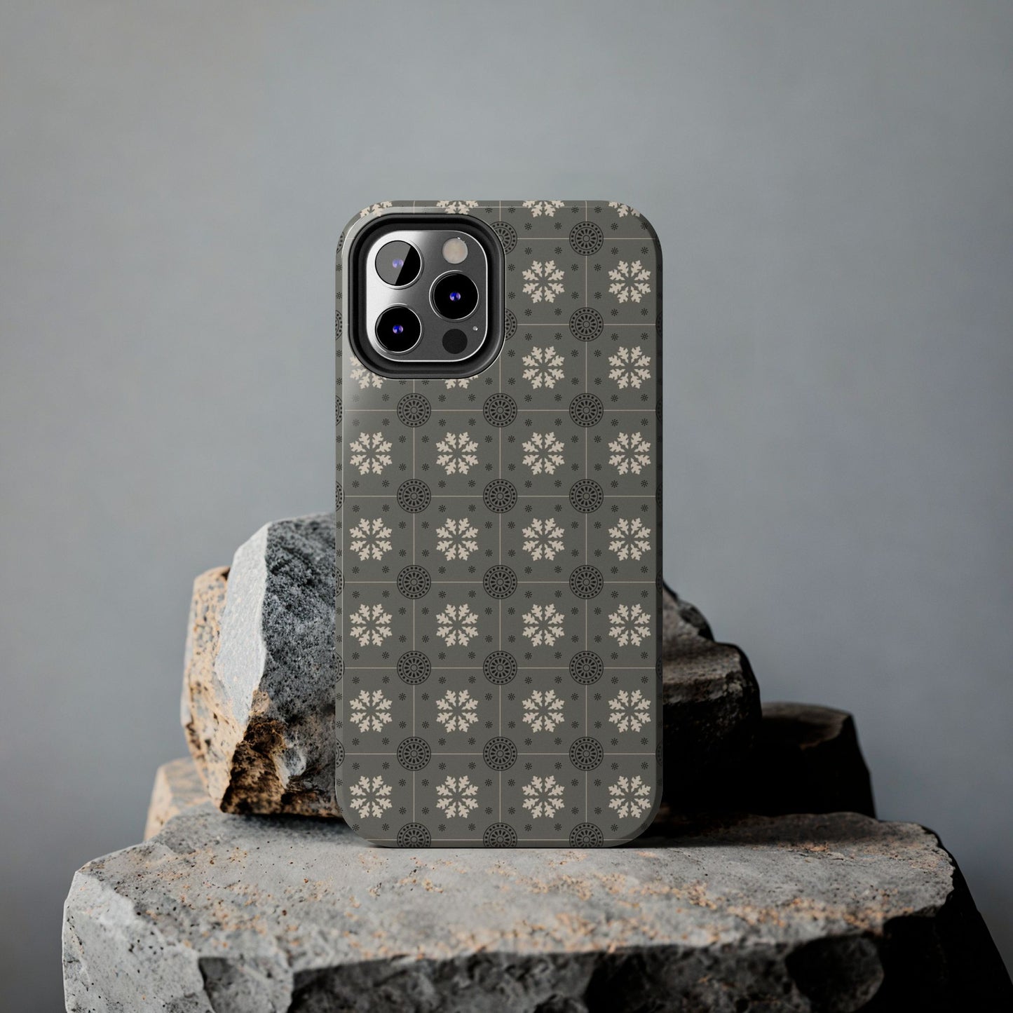 Grey Mosaic Pattern Tough Phone Cases