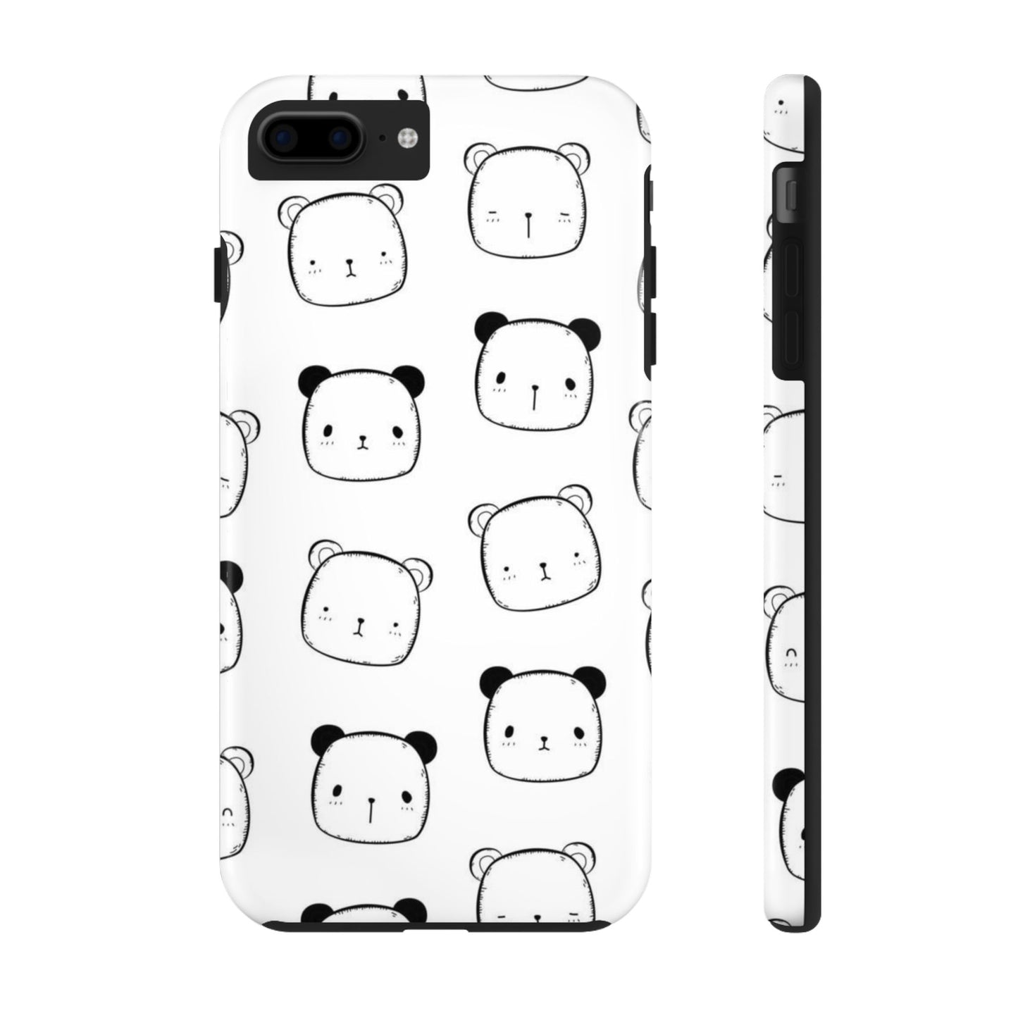 Seamless pattern with cute white and black bear Tough Phone Cases iPhone 7 Plus, iPhone 8 Plus