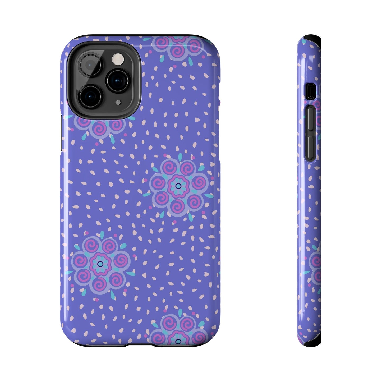 Abstract ethnic bud flower seamless pattern Tough Phone Cases iPhone 11 Pro