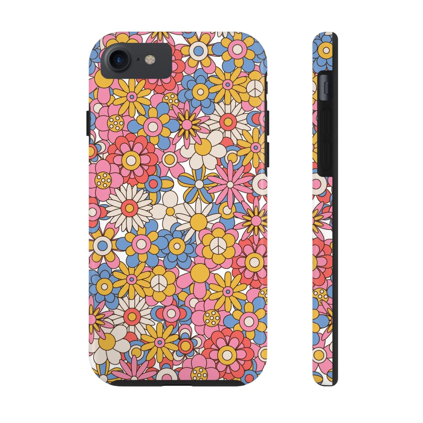 60s and 70s retro vintage flowers seamless Tough Phone Cases iPhone 7, iPhone 8, iPhone SE