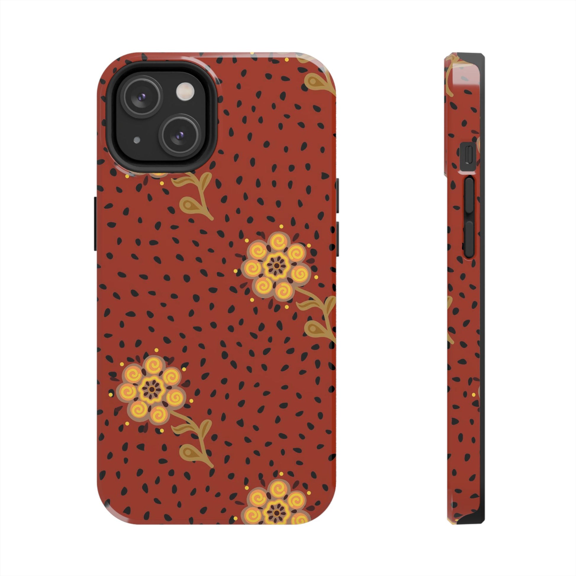 Abstract ethnic flower seamless pattern Tough Phone Cases iPhone 14