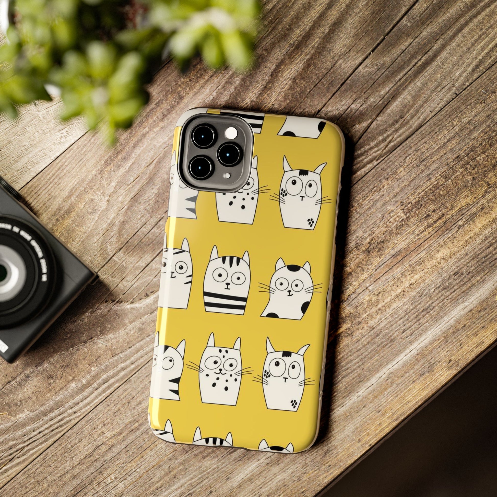 Doodle Seamless Pattern with Cute Cats Tough Phone Cases