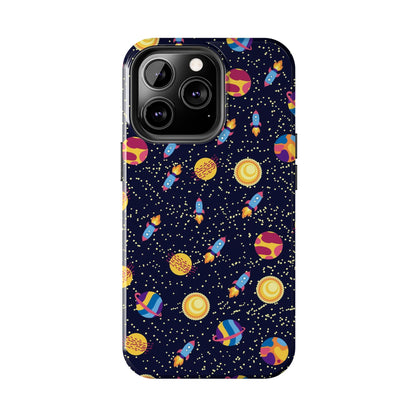 Seamless space pattern. Planets, rockets Tough Phone Cases