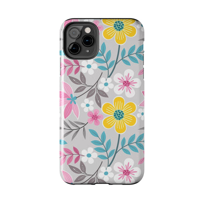 Colorful flowers and leaf Tough Phone Cases