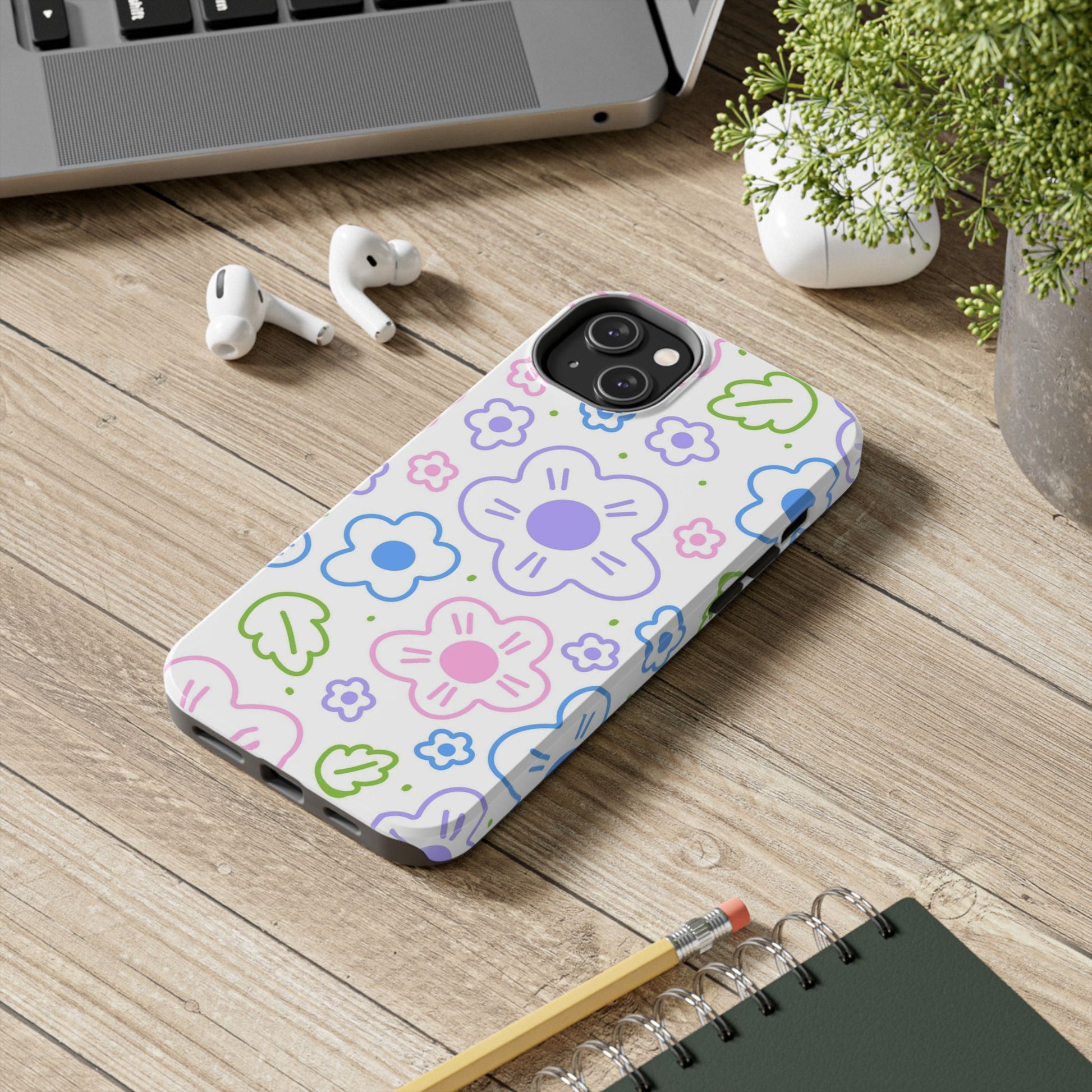 Cute Beautiful Ditsy Daisy Flowers Colorful Pastel Tough Phone Cases