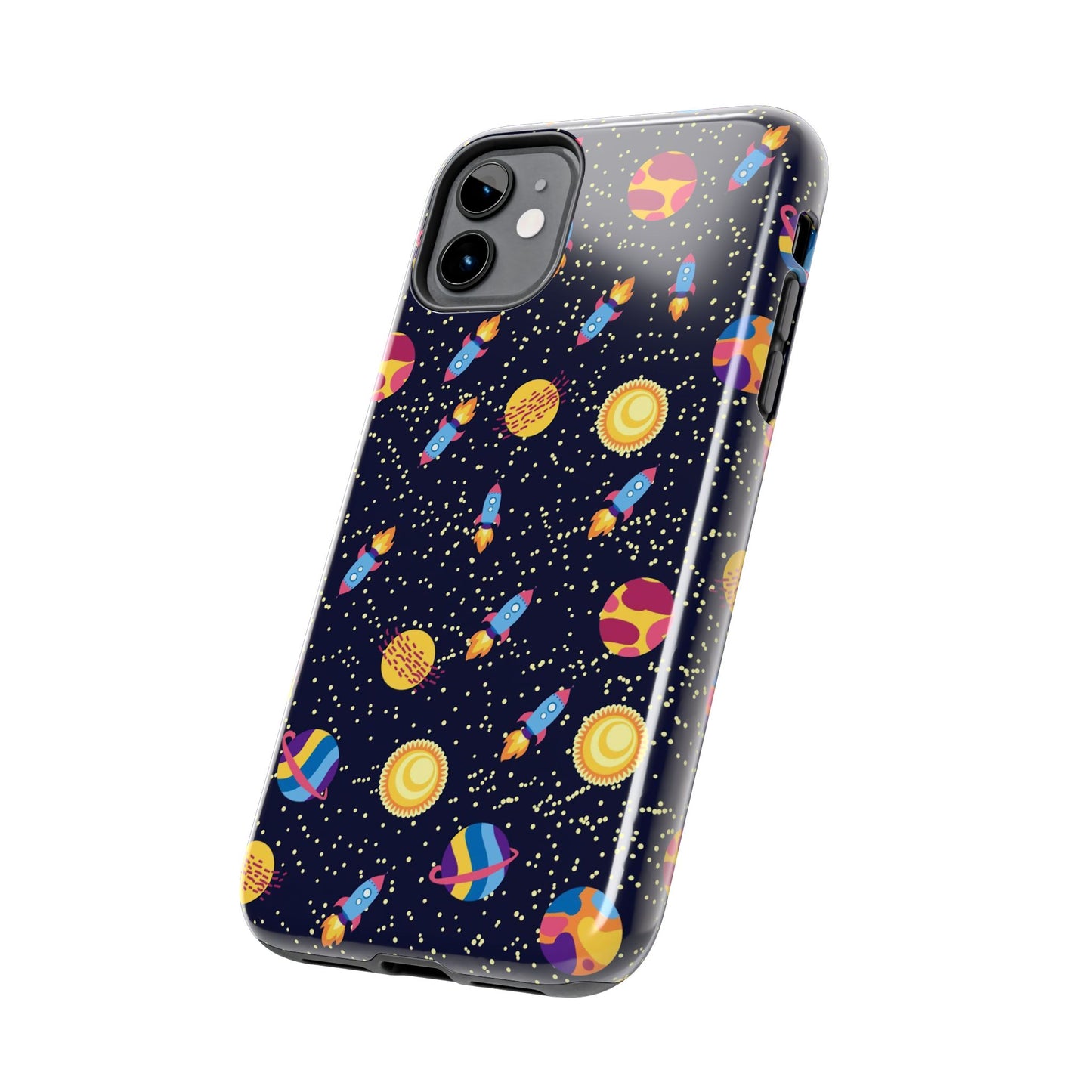 Seamless space pattern. Planets, rockets Tough Phone Cases