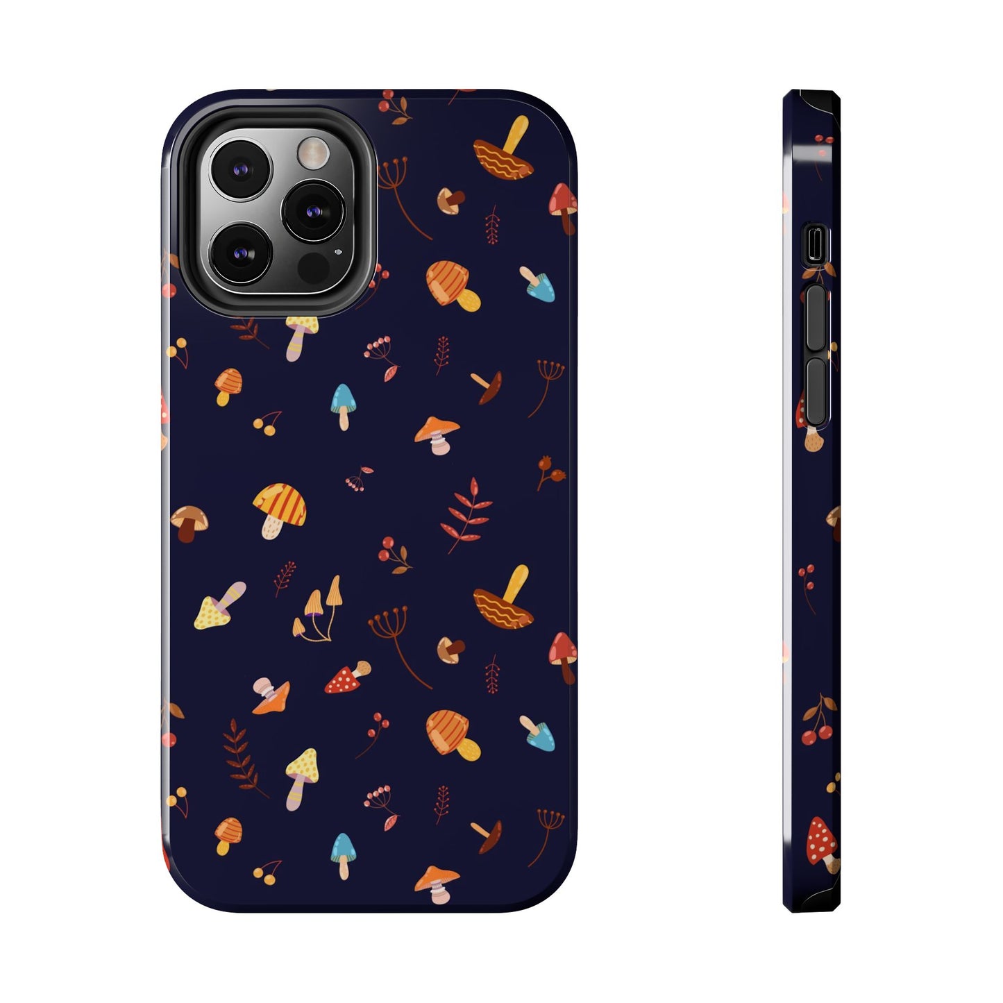 Seamless pattern with different mushrooms. Tough Phone Cases iPhone 12 Pro