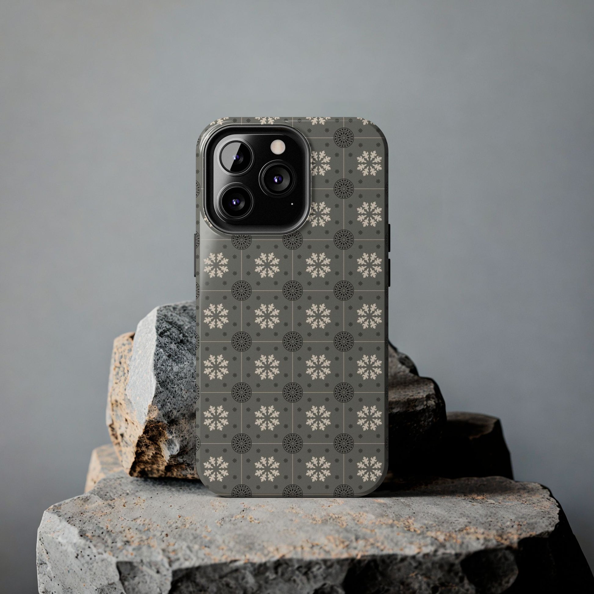 Grey Mosaic Pattern Tough Phone Cases