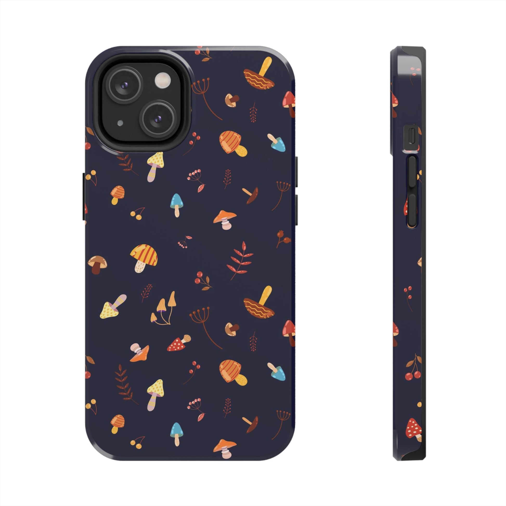 Seamless pattern with different mushrooms. Tough Phone Cases iPhone 14