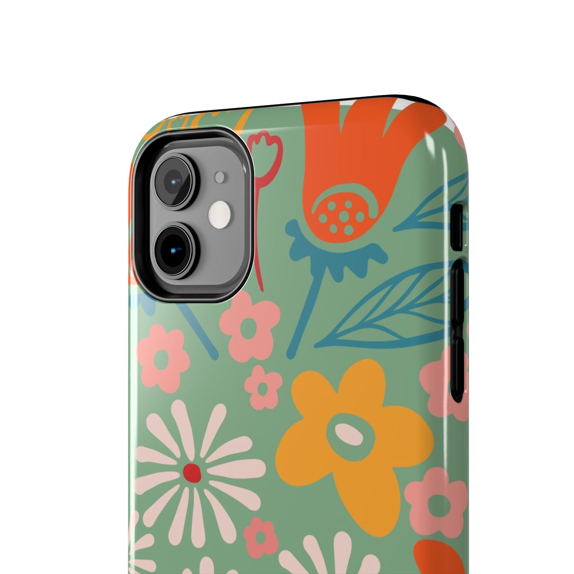 flowers in trendy retro Tough Phone Cases