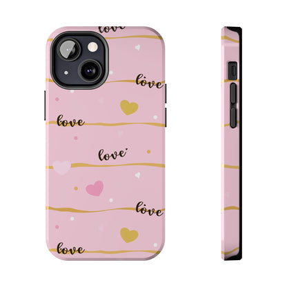 Abstract seamless pattern of heart, wording love, Tough Phone Cases iPhone 13 Mini