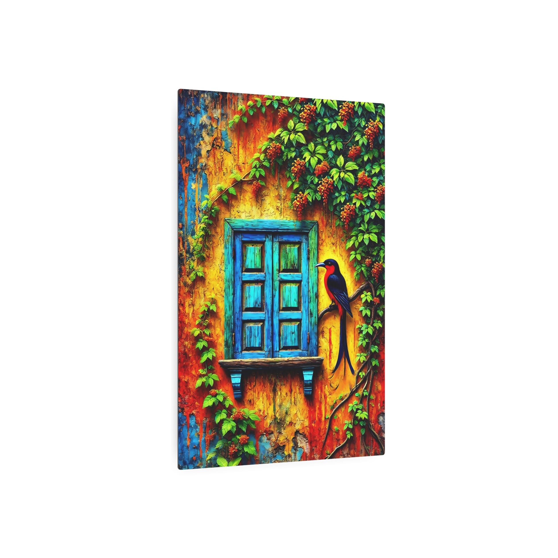 Serenade of Colors: The Enchanted Window Metal Art Sign