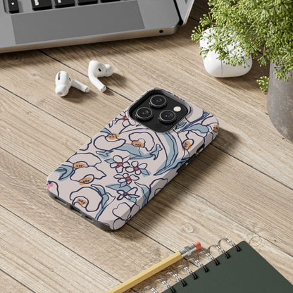 hand-drawn flower sketch Tough Phone Cases