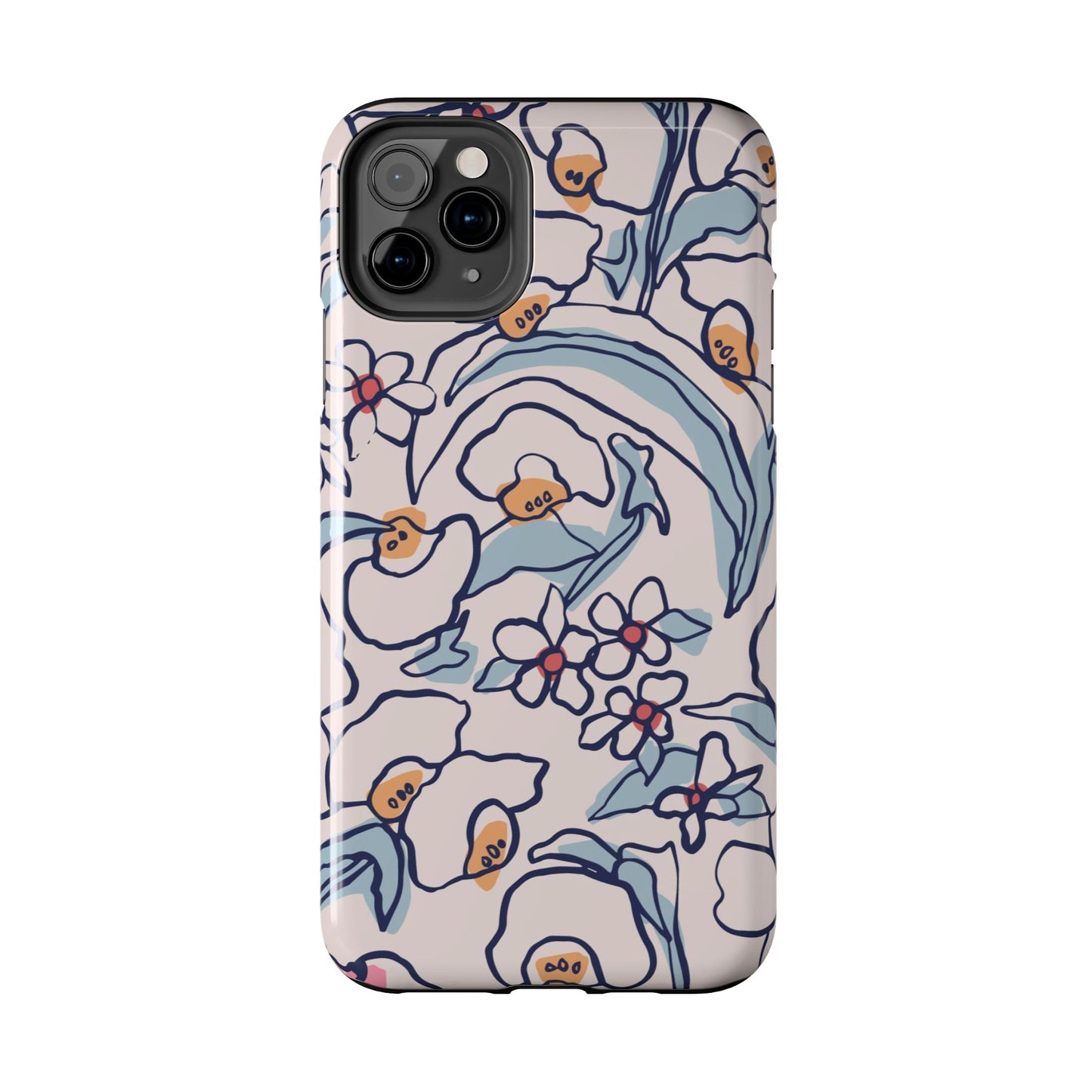 hand-drawn flower sketch Tough Phone Cases