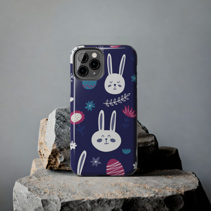 Seamless pattern with cute hand drawn bunnies Tough Phone Case