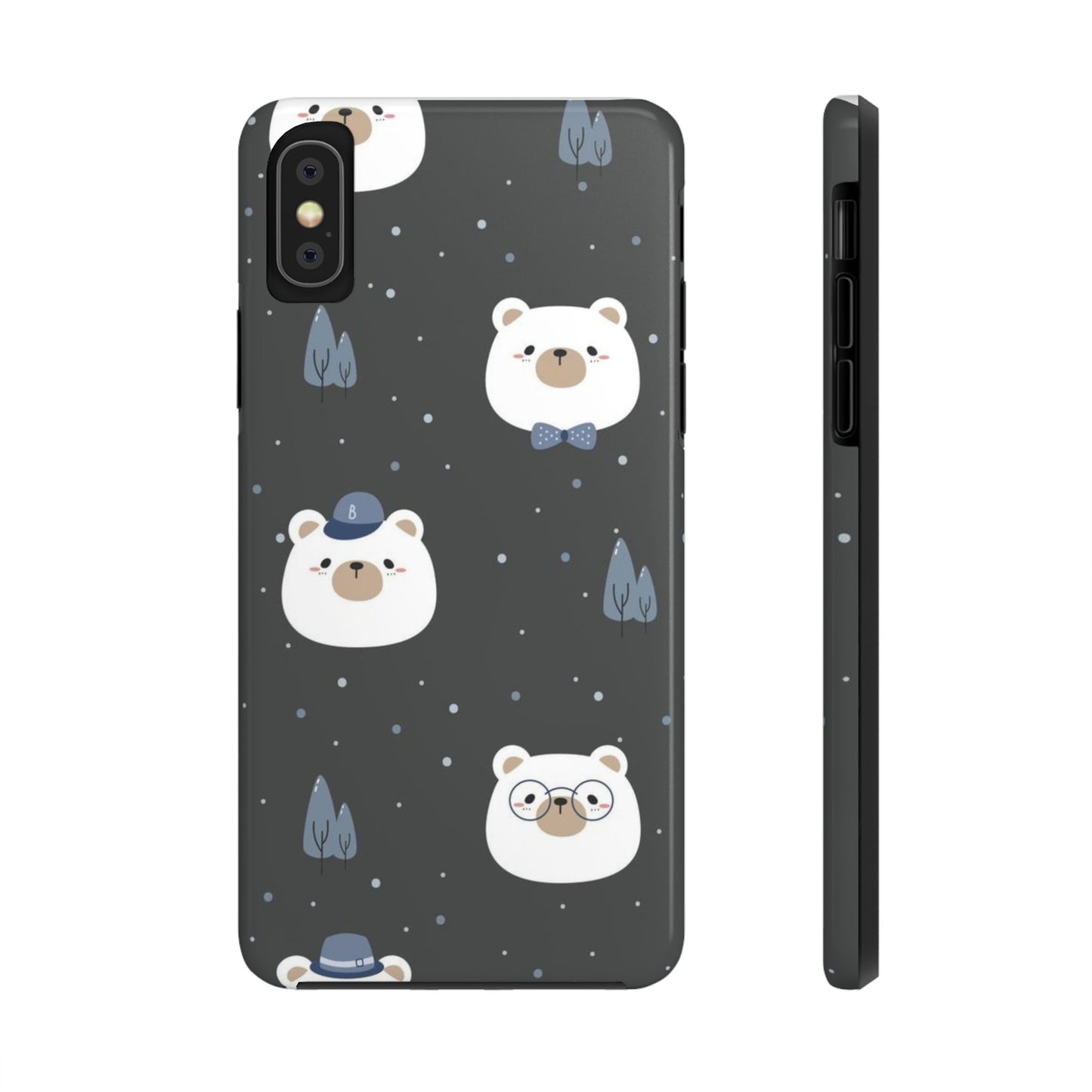 Seamless pattern with cute polar bear head cartoon Tough Phone Cases iPhone X