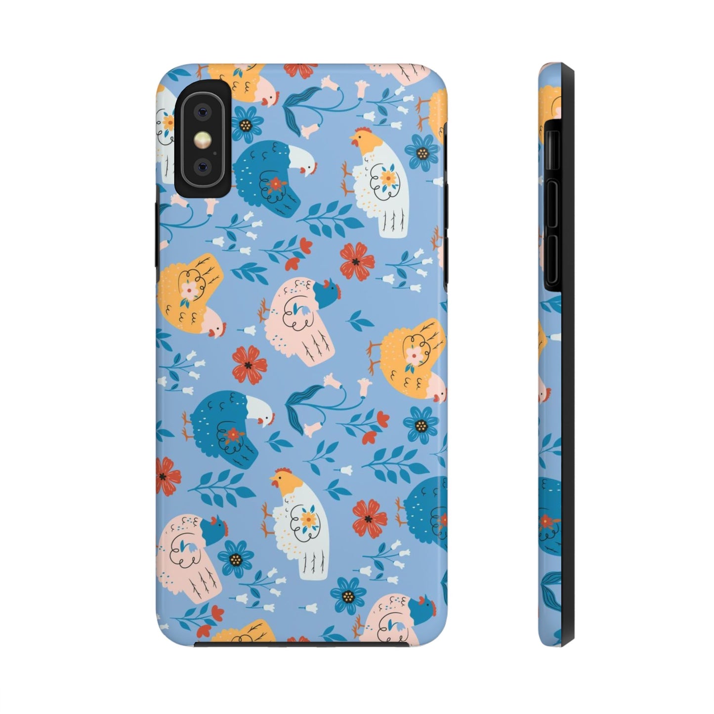 Seamless pattern with cute chickens and flowers Tough Phone Cases iPhone X