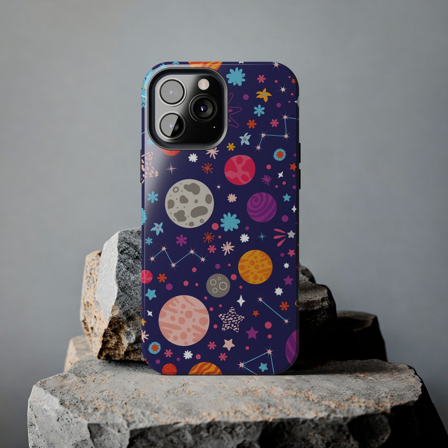 Seamless pattern with colorful space with planets Tough Phone Cases