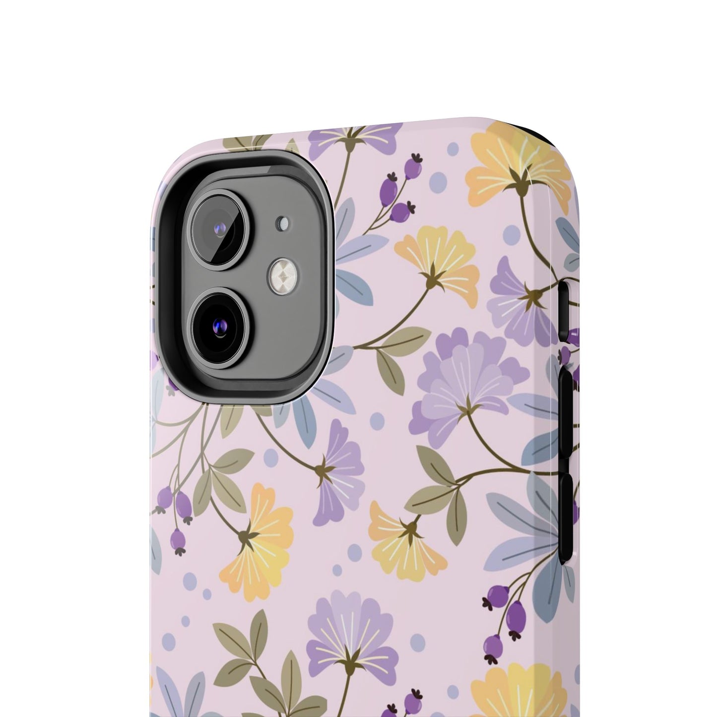 Blooming yellow and purple flowers Tough Phone Cases